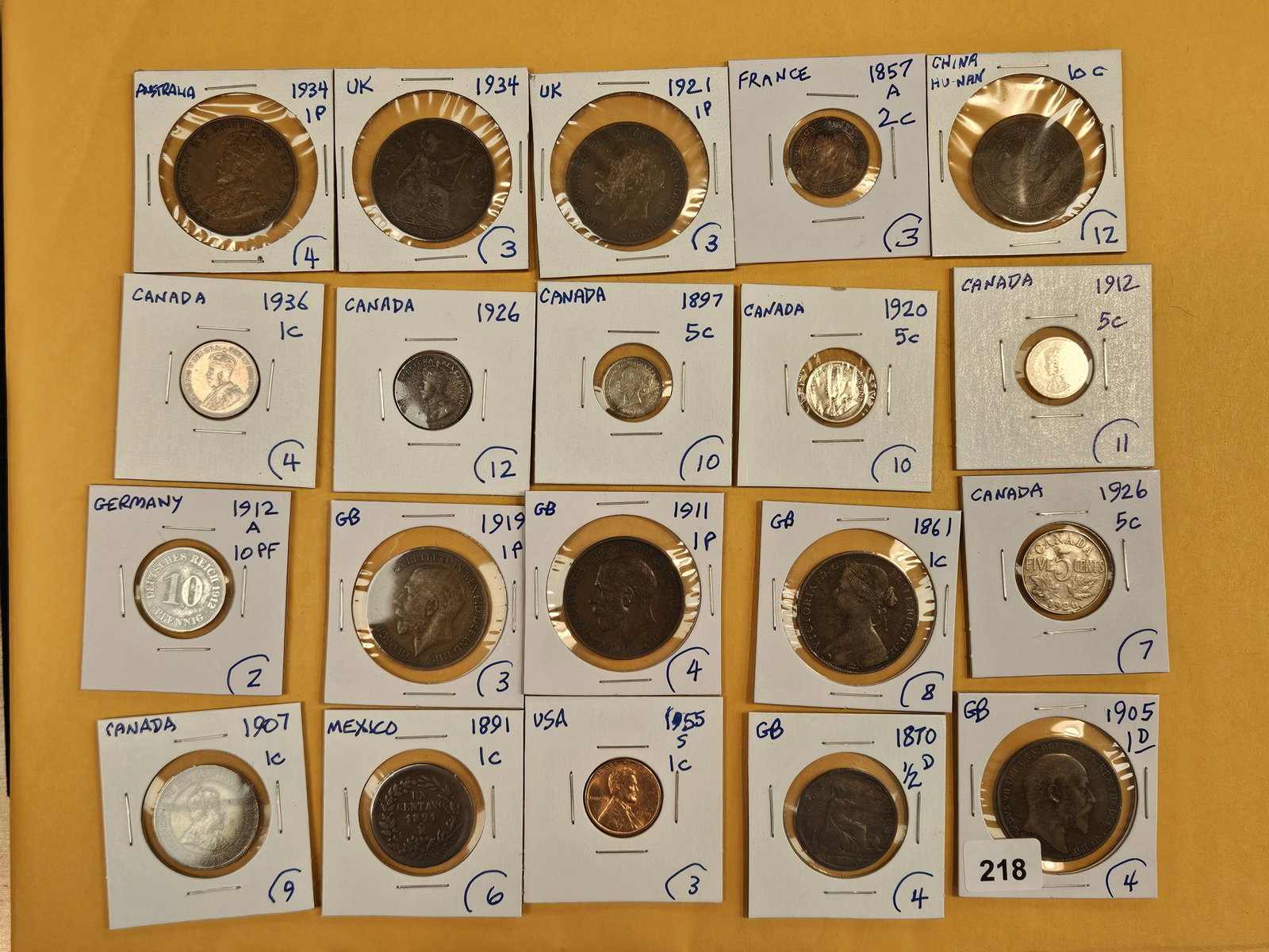 Twenty mixed World coins: From all over