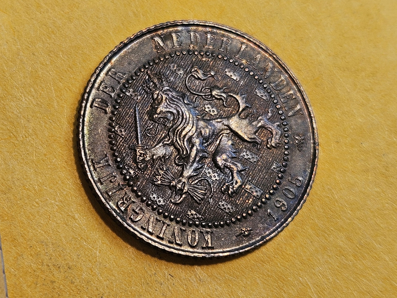 Brown Uncirculated 1905 Netherlands 2 1/2 cents - 3