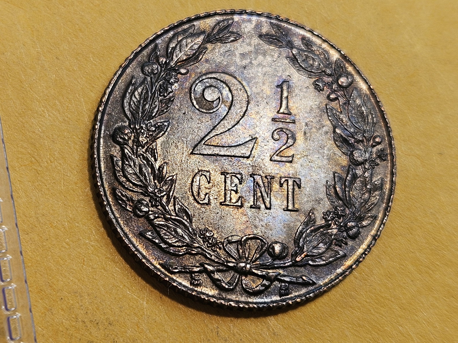 Brown Uncirculated 1905 Netherlands 2 1/2 cents - 6