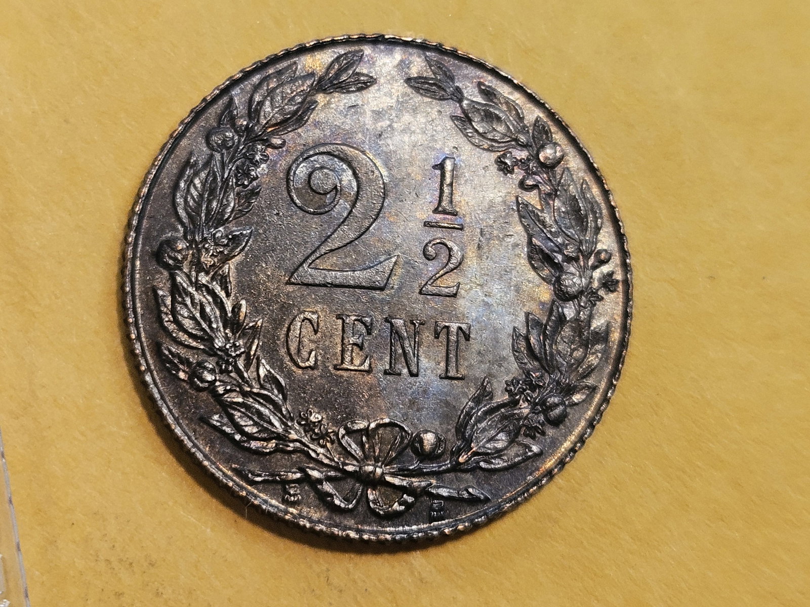 Brown Uncirculated 1905 Netherlands 2 1/2 cents - 7