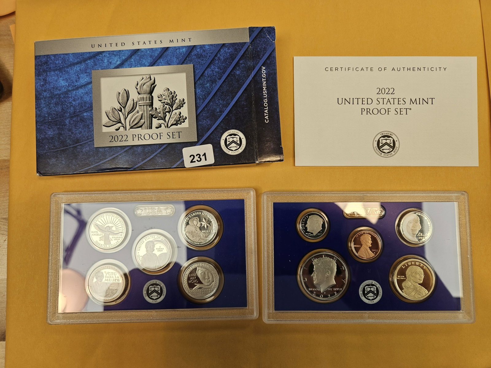 2022 US Proof Set: In original government packaging with certificate of authenticity