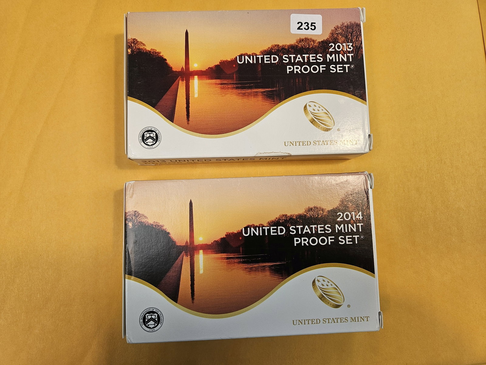 2013 and 2014 US Proof Sets: In original government packaging with certificate of authenticity