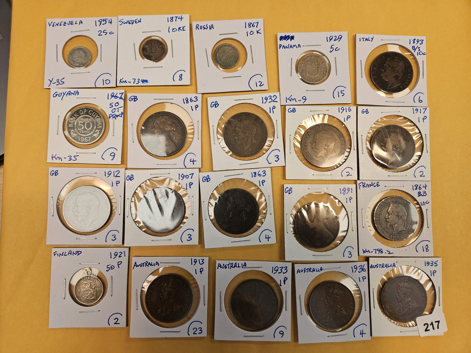 Twenty mixed World coins: From all over