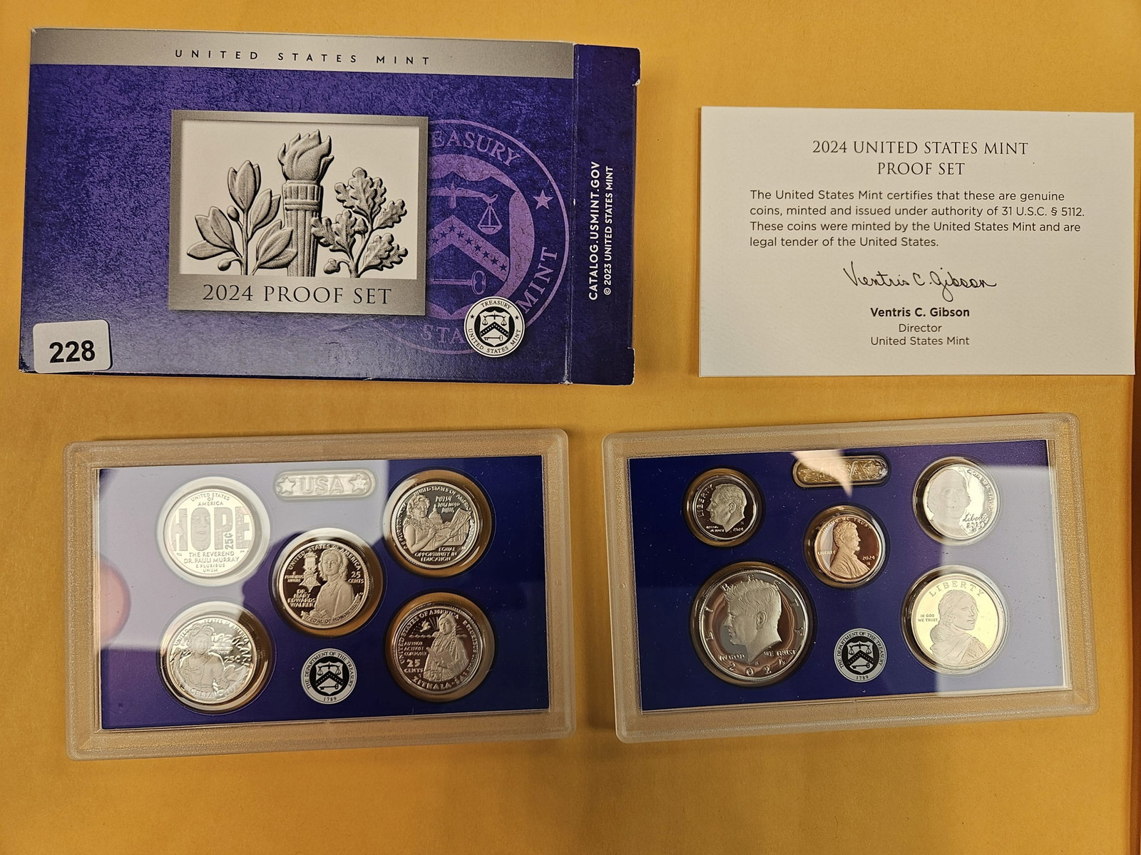 * Key 2024 US Proof Set: In original government packaging with certificate of authenticity