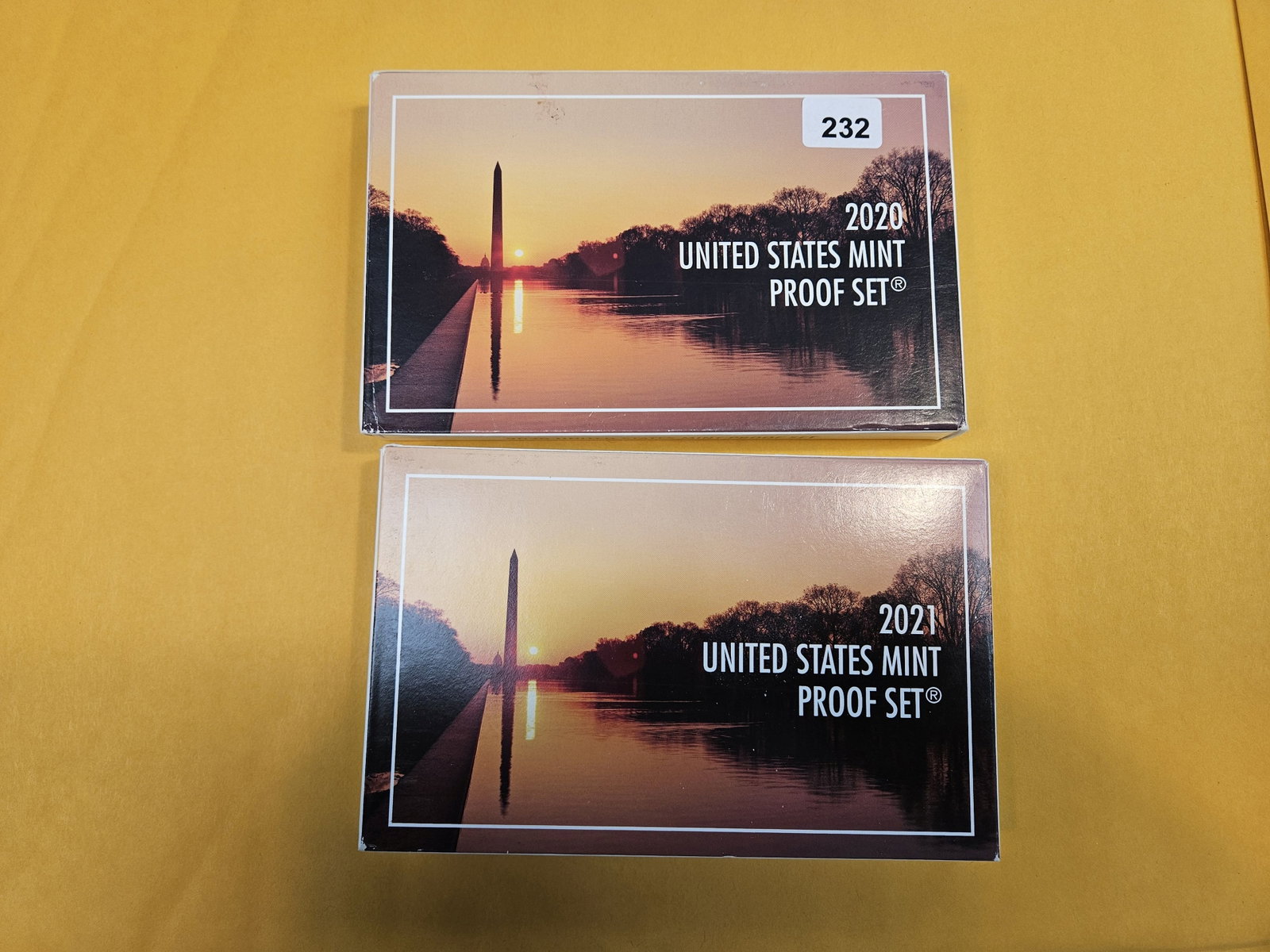 2020 and 2021 US Proof Sets: In original government packaging with certificate of authenticity