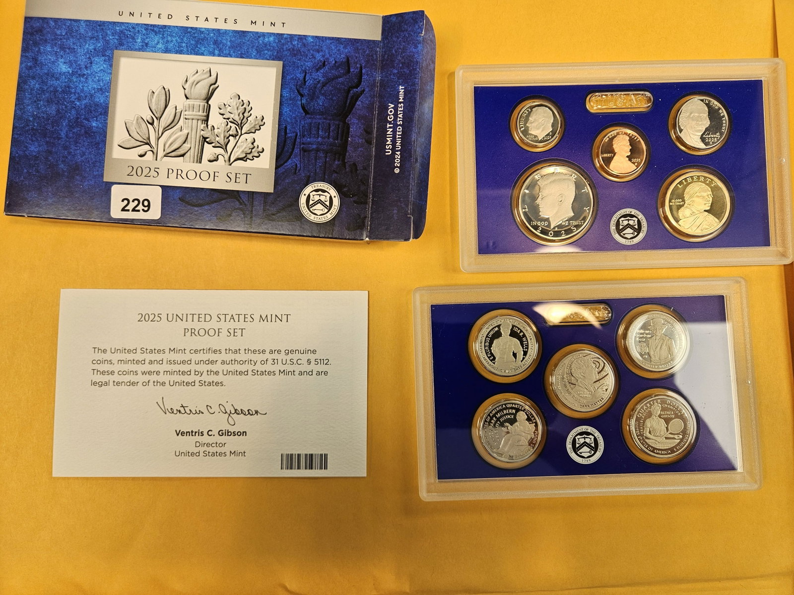 * Key 2025 US Proof Set: In original government packaging with certificate of authenticity