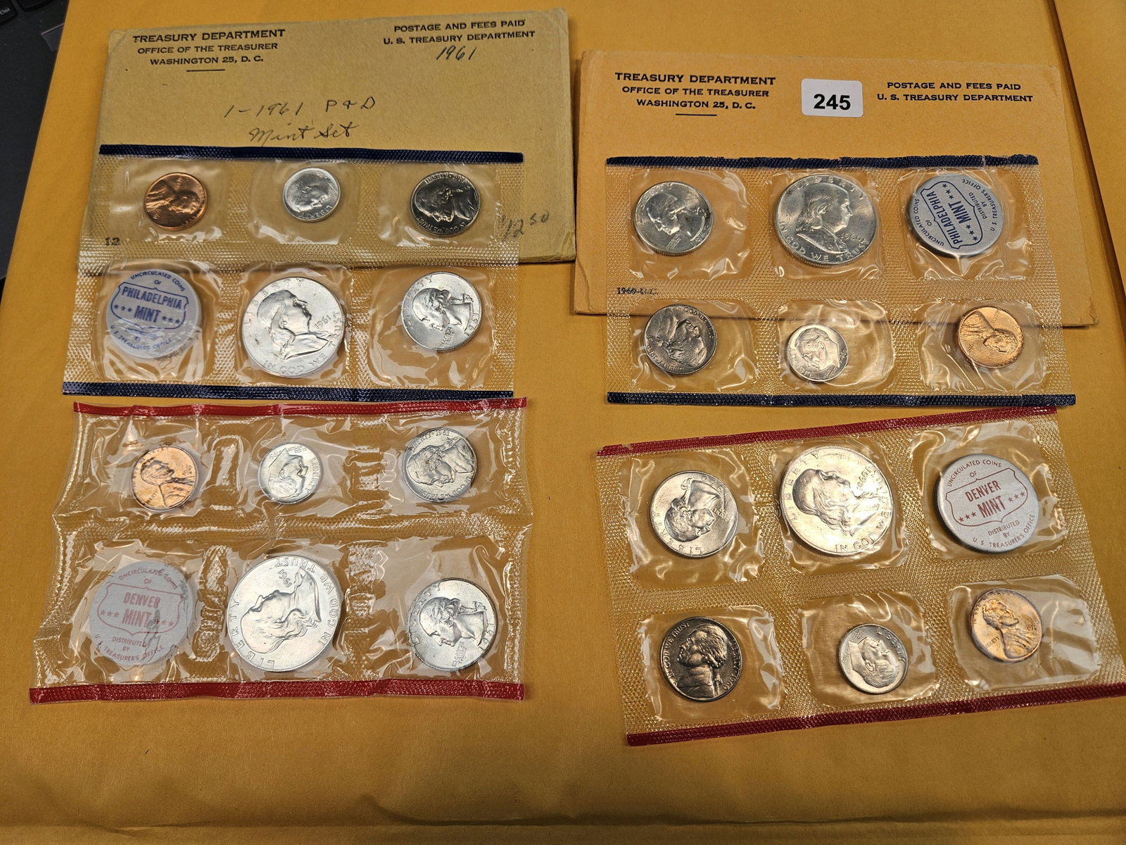 1960 and 1961 US SILVER Mint Sets - 2