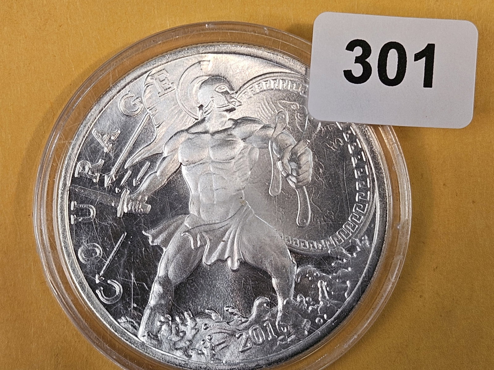 ONE Troy ounce .999 fine silver art round: Courage