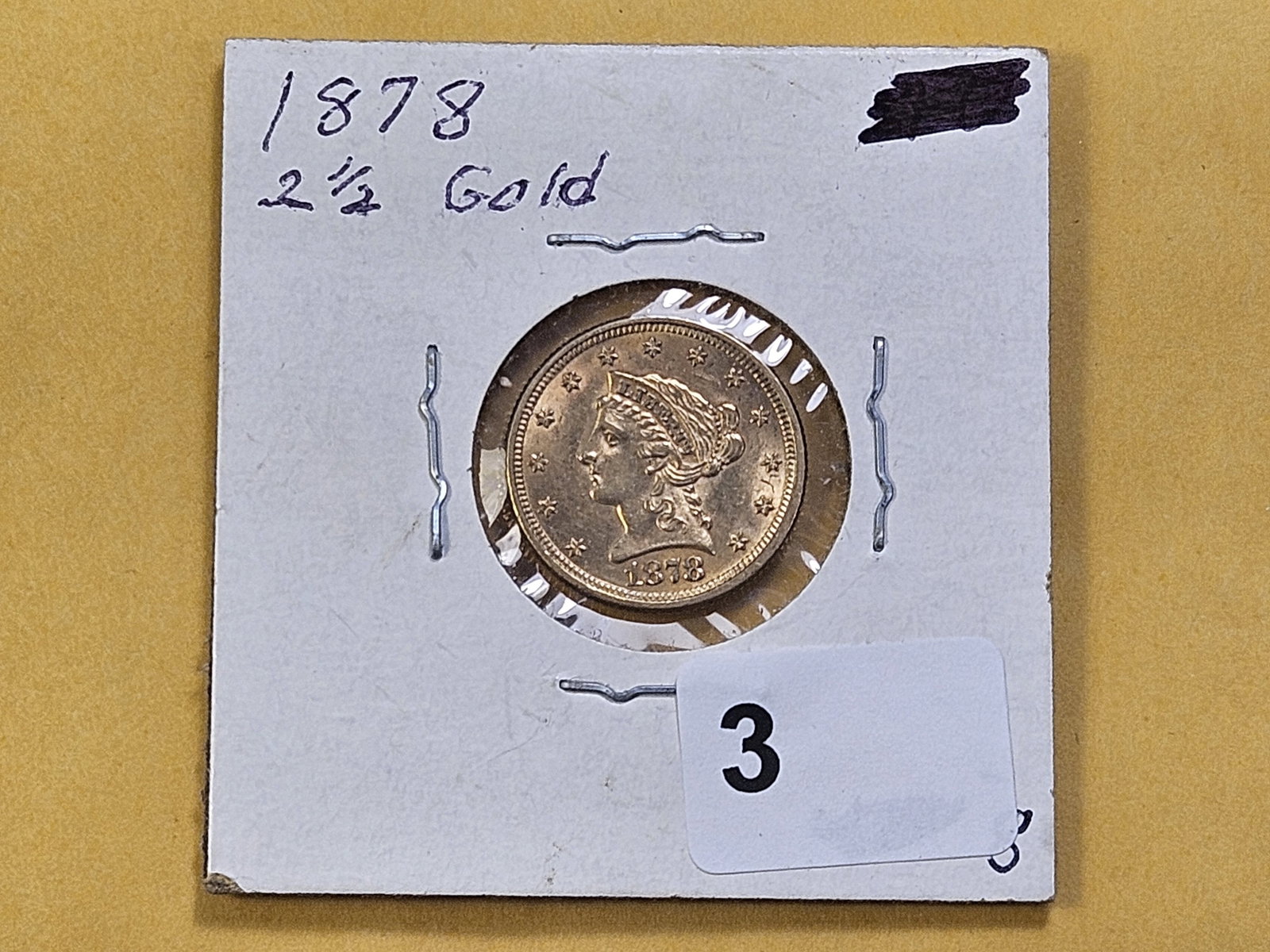 GOLD! Brilliant Uncirculated 1878 $2.5 Dollar Liberty Head Gold - 2