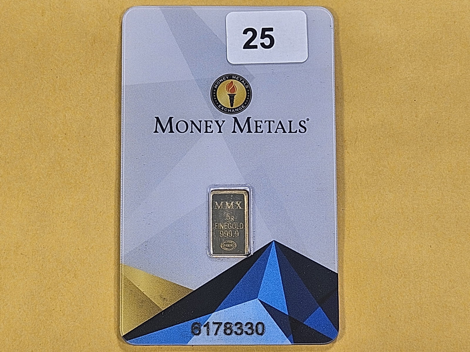 GOLD! Half Gram Money Metals .999 Fine Gold Bar - 2