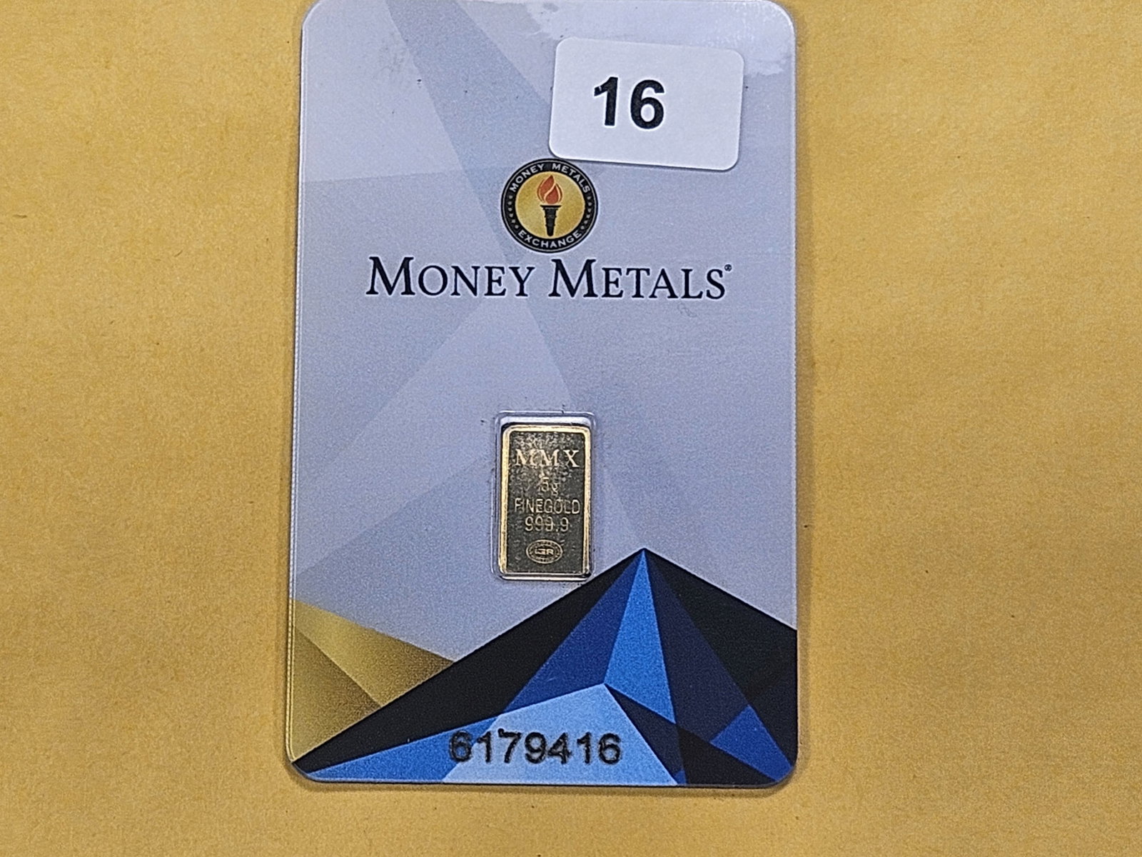 GOLD! Half Gram Money Metals .999 Fine Gold Bar - 2