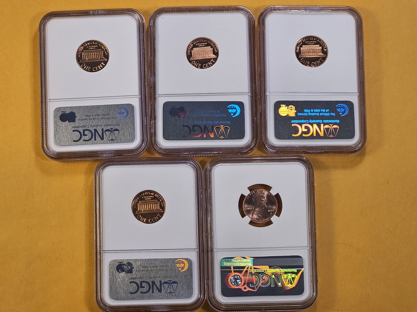Five NGC Lincoln Cents, Proof and Uncirculated - 7