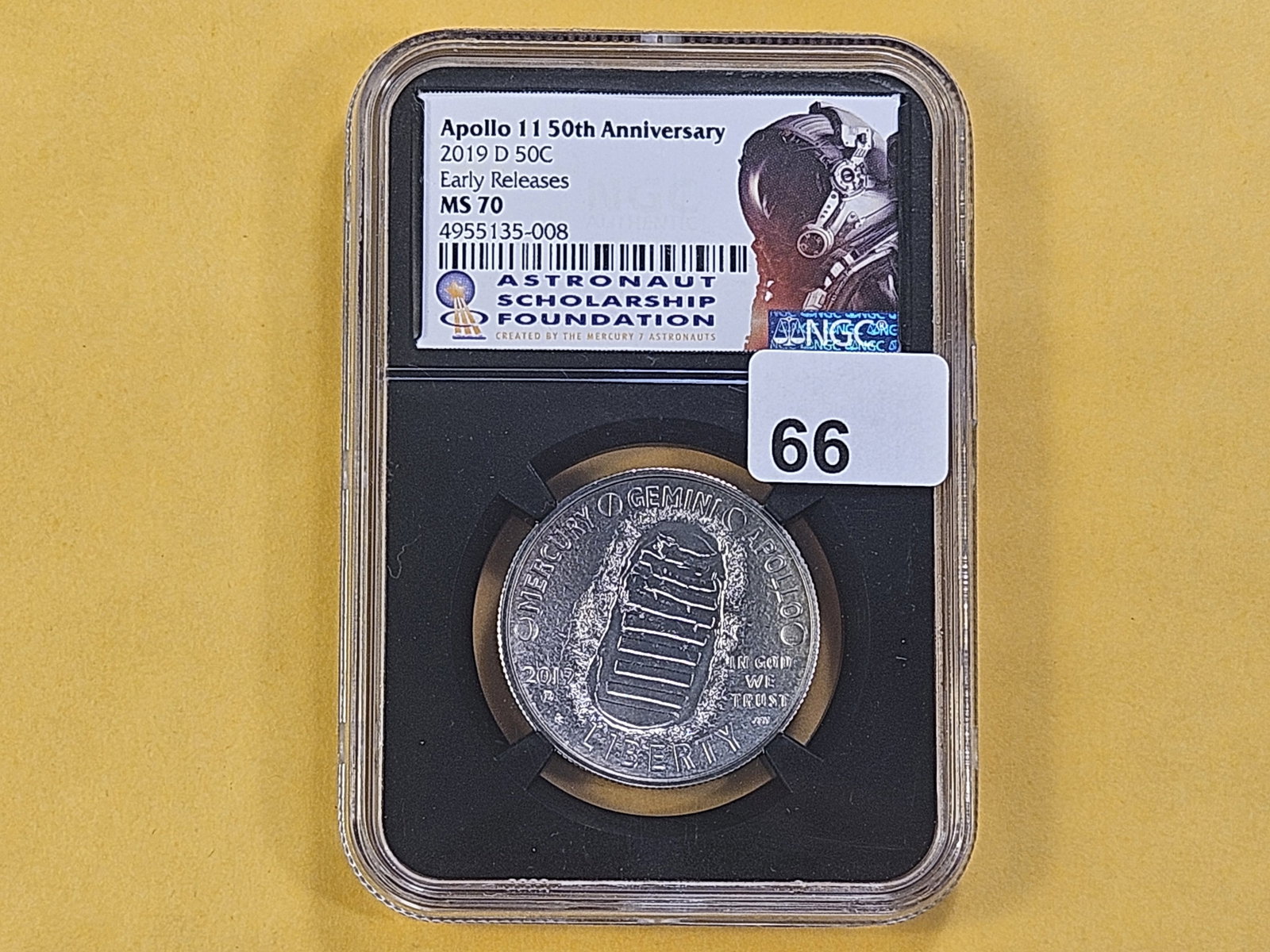 PERFECT! NGC 2019-D Apollo 11 Half Dollar in Mint State 70 - 2