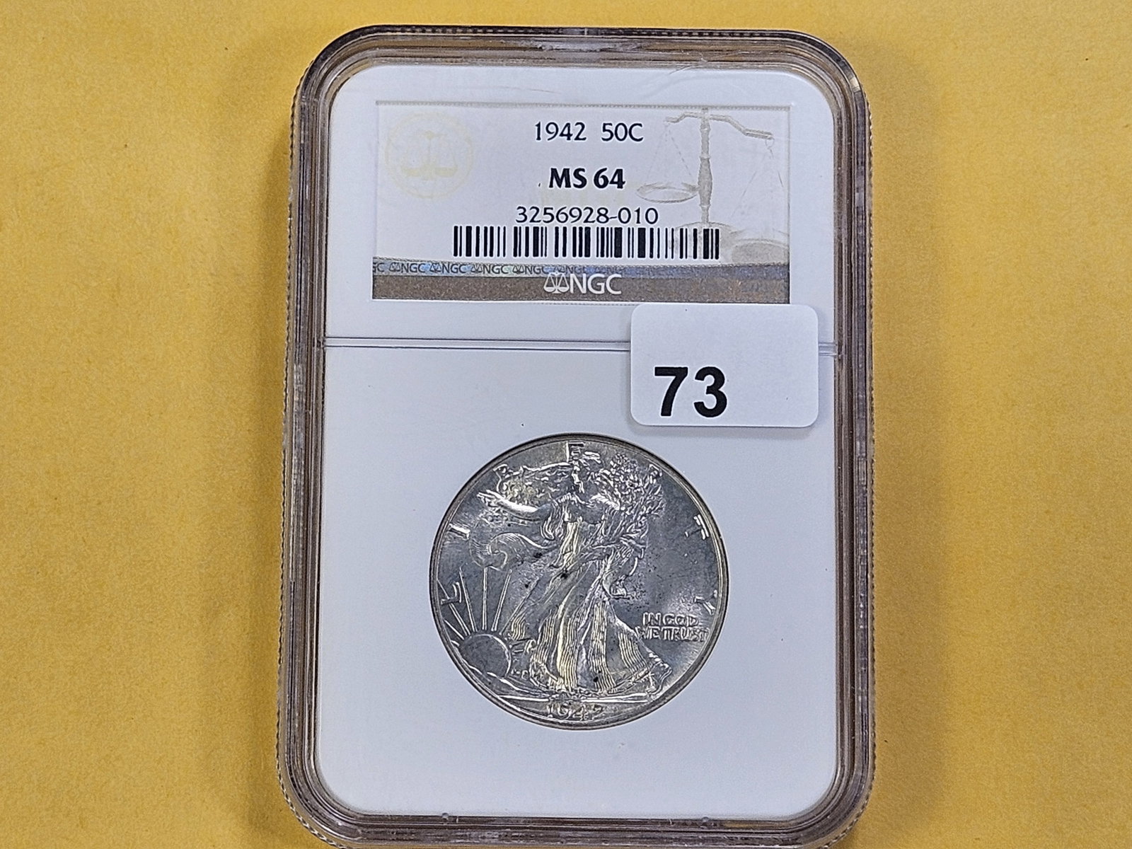NGC 1942 Walking Liberty Silver Half Dollar in Mint State 64 - 2