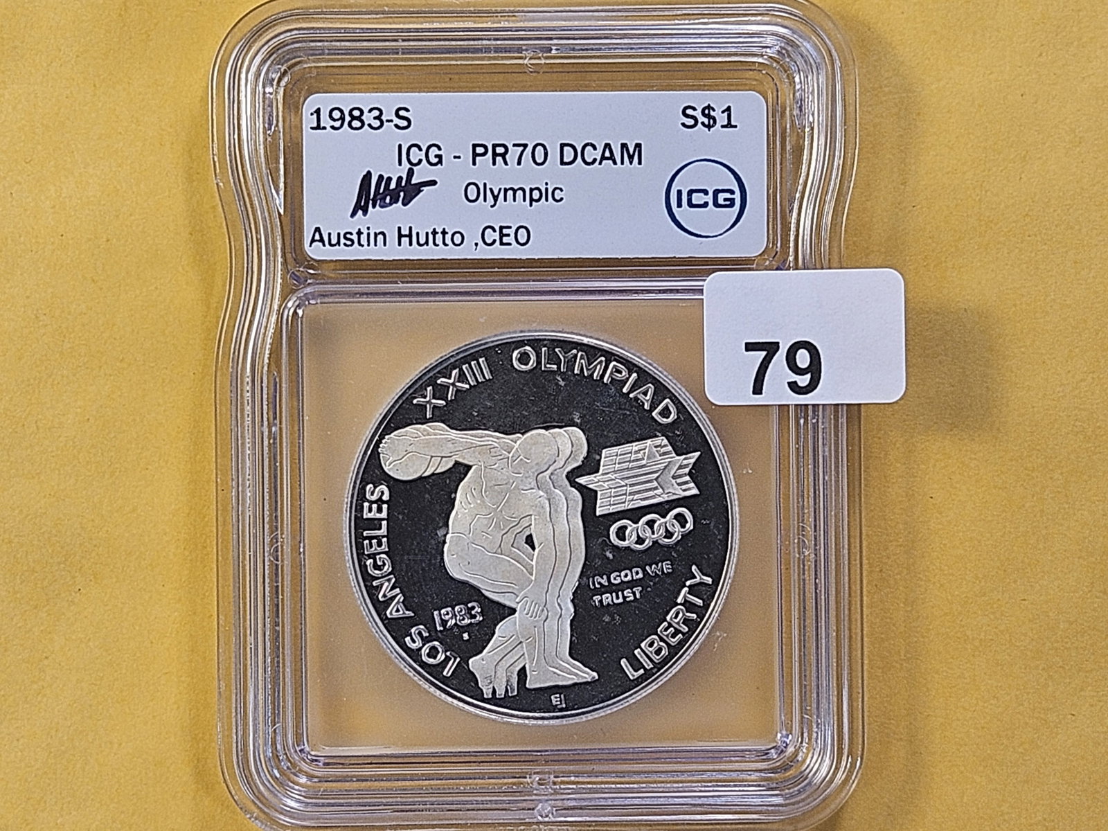 PERFECT! ICG 1983-S Commemorative Silver Dollar in Proof 70 Deep Cameo - 2