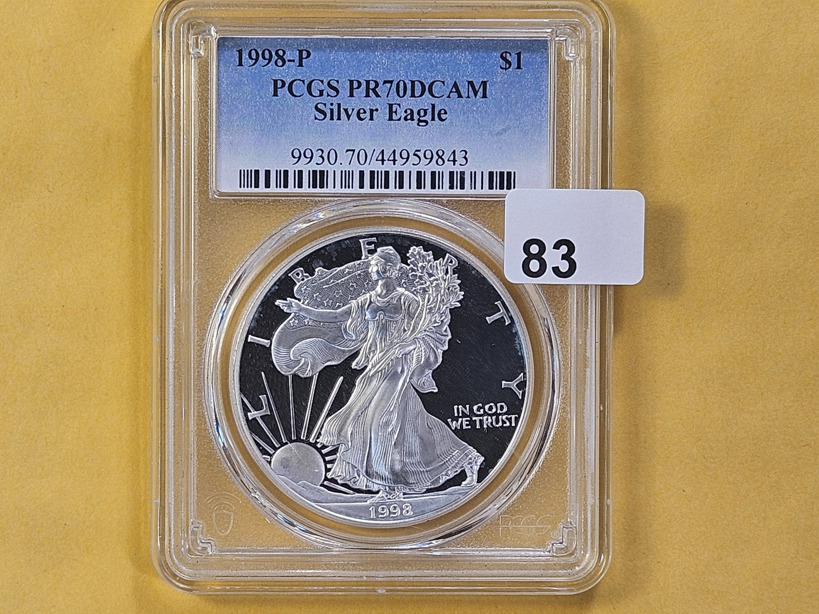 PERFECT! PCGS 1998 American Silver Eagle in Proof 70 Deep Cameo - 2