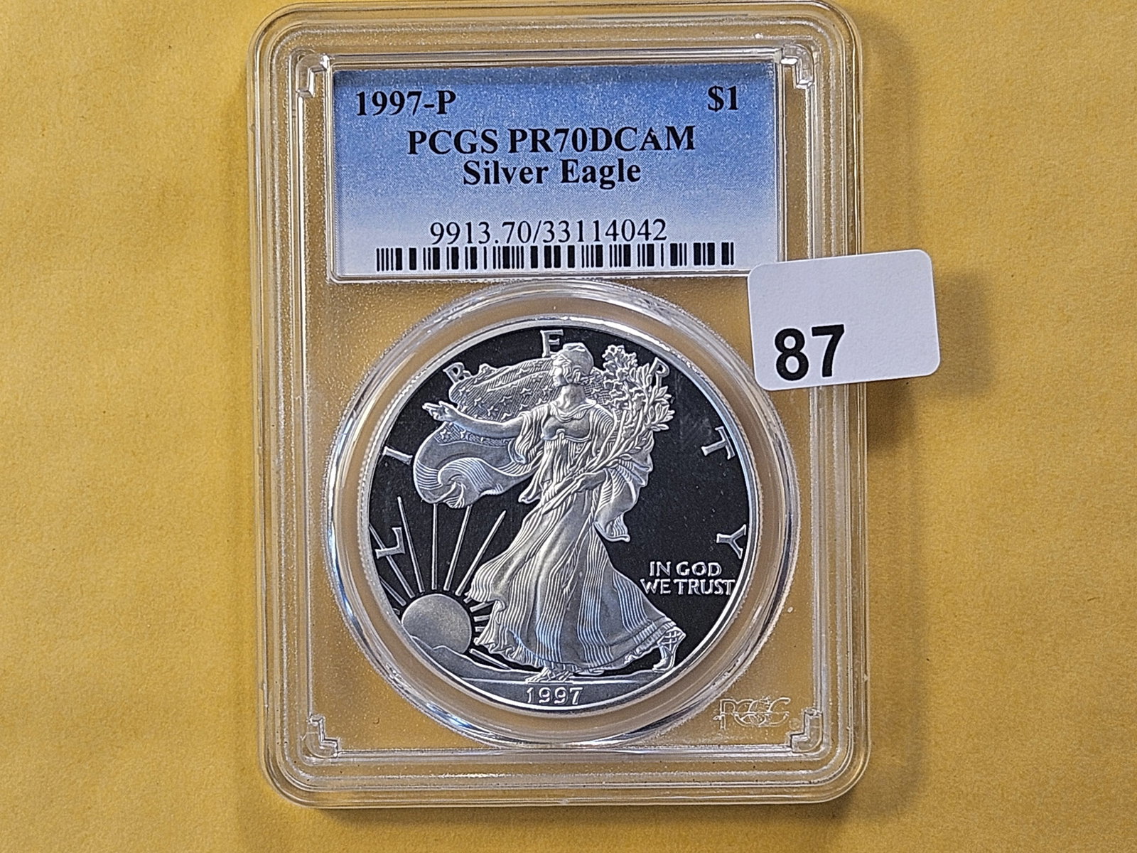 PERFECT! PCGS 1997 American Silver Eagle in Proof 70 Deep Cameo - 2
