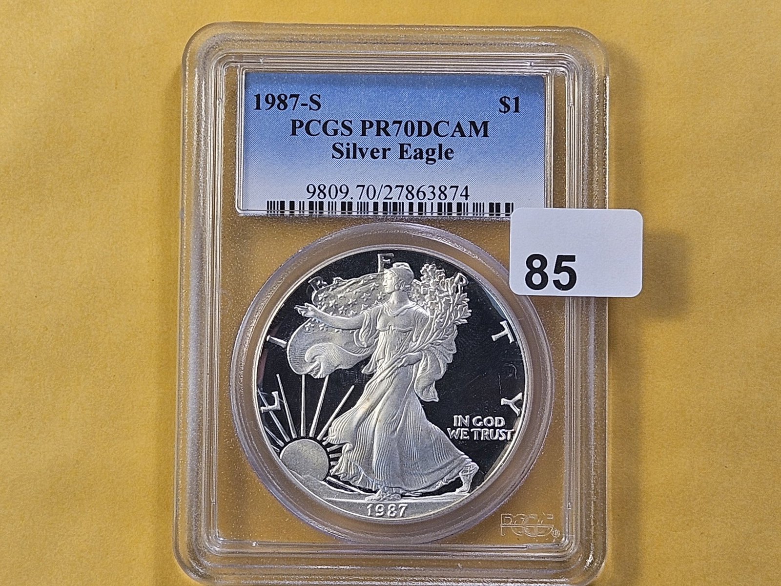 PERFECT! PCGS 1987-S American Silver Eagle in Proof 70 Deep Cameo - 2