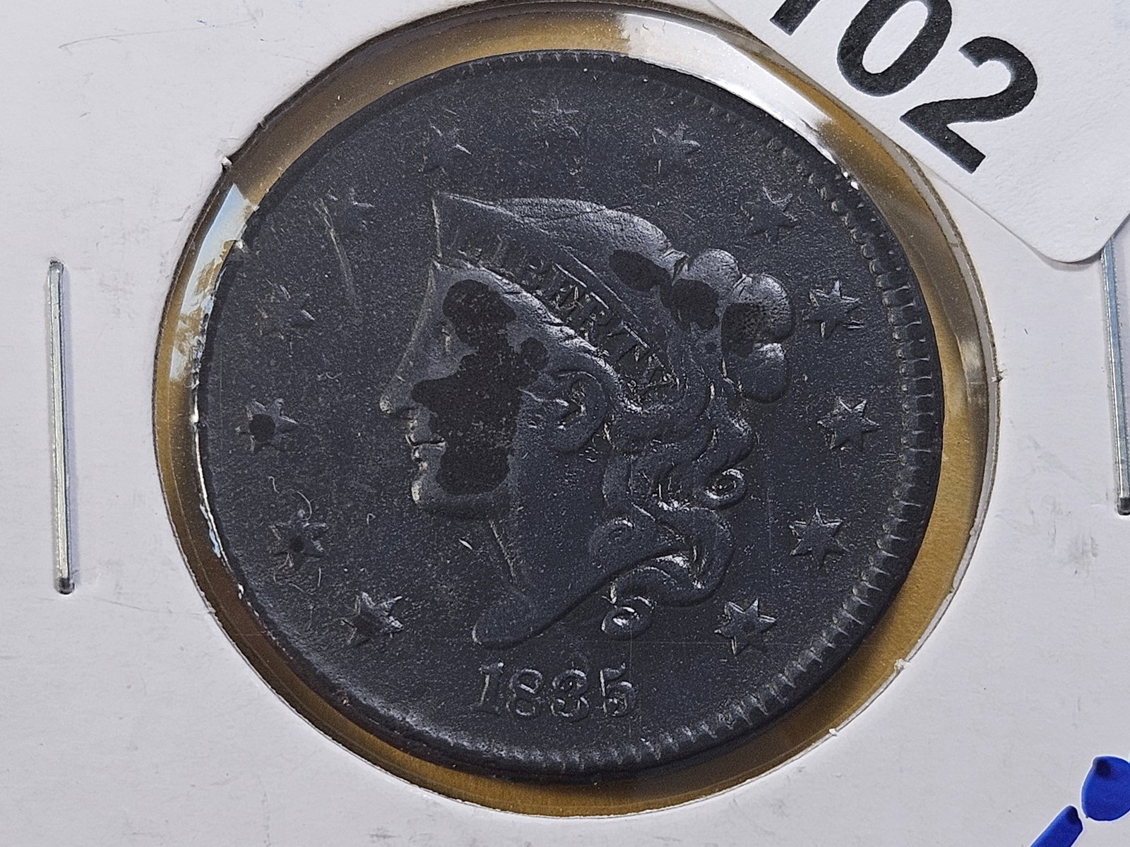 1835 Coronet Head Large Cent: In Very Fine