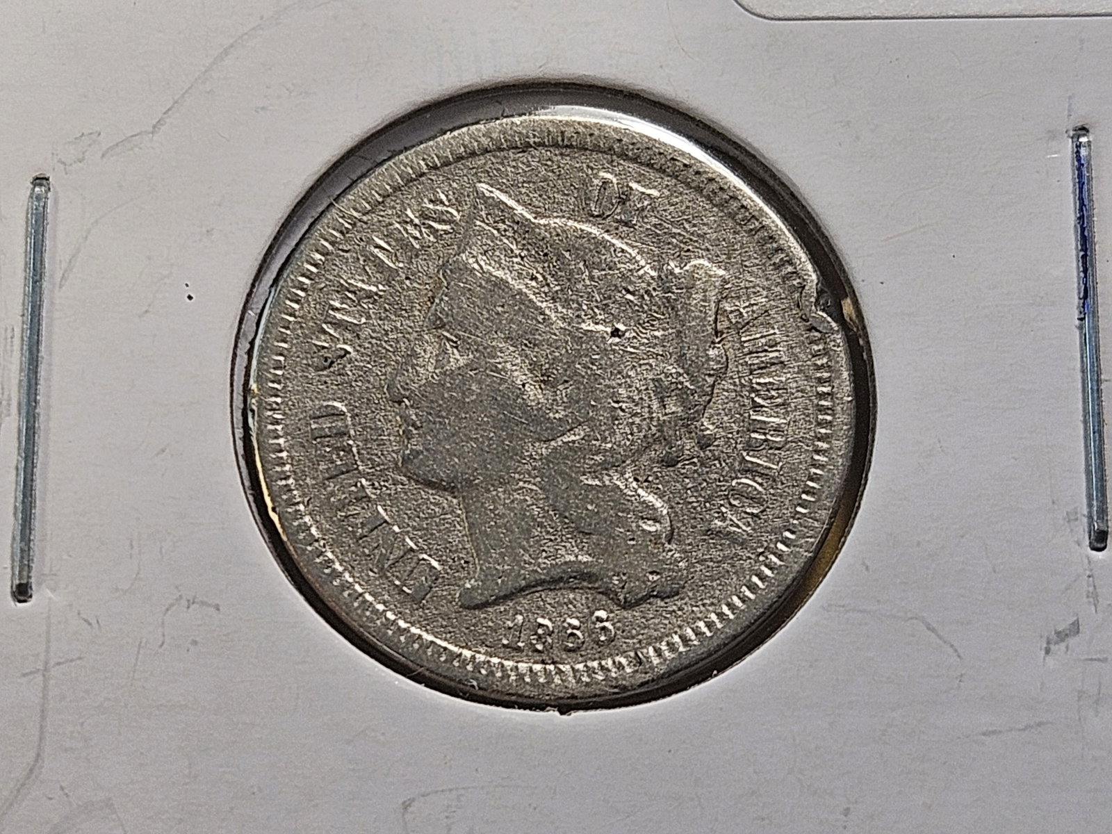 Two Circulated Three Cent Nickels - 2