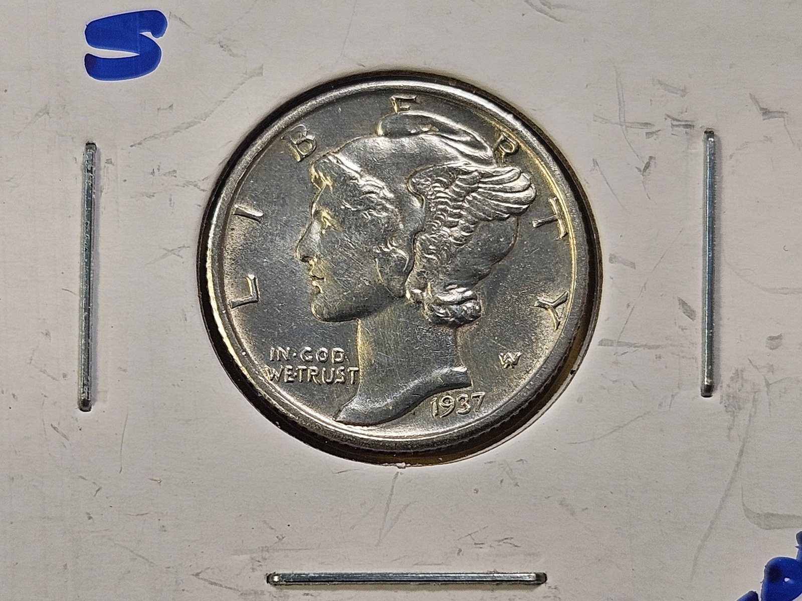 Five About Uncirculated to Brilliant Uncirculated Mercury Silver Dimes - 4