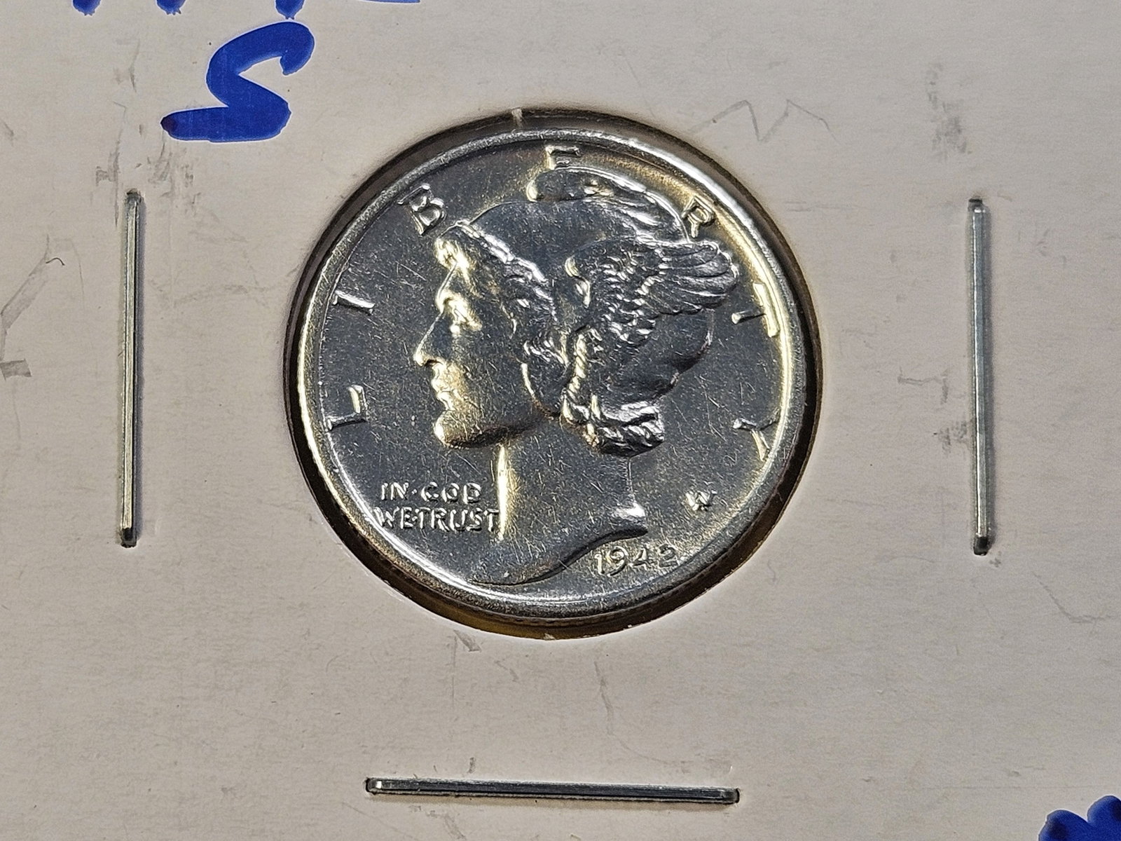 Five About Uncirculated to Brilliant Uncirculated Mercury Silver Dimes - 5