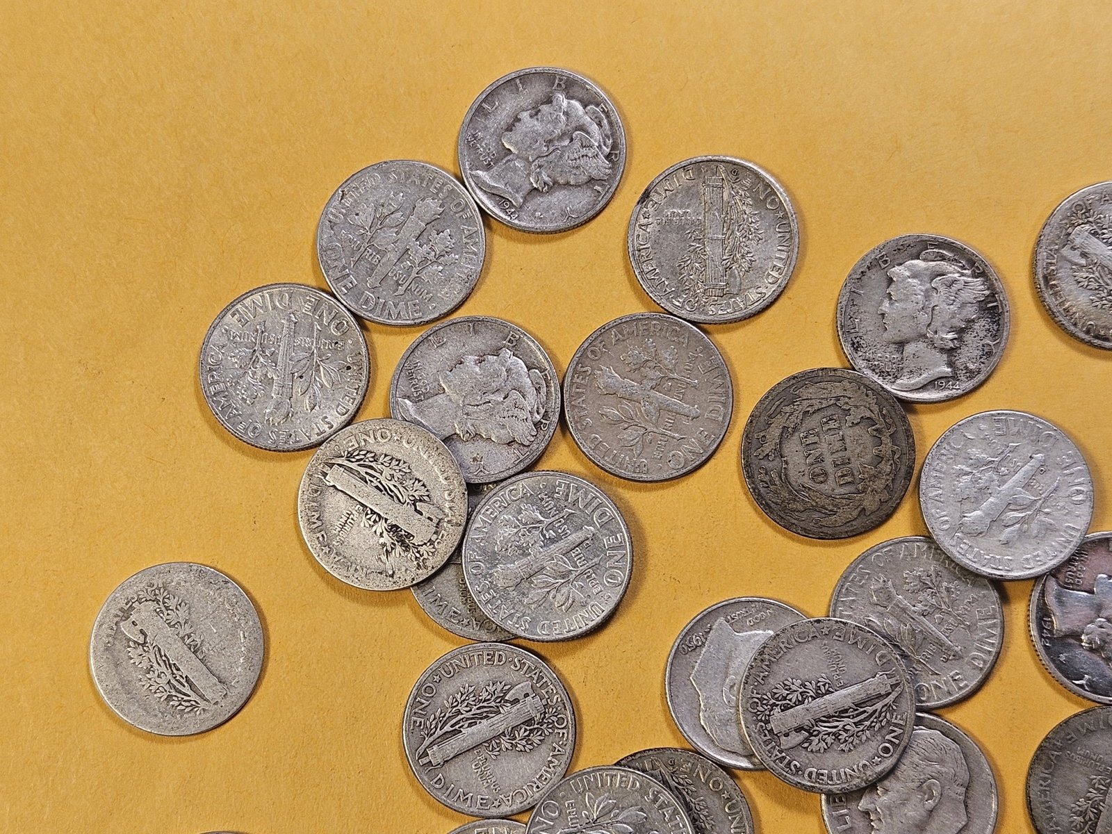 Fifty Circulated US Silver Dimes - 2