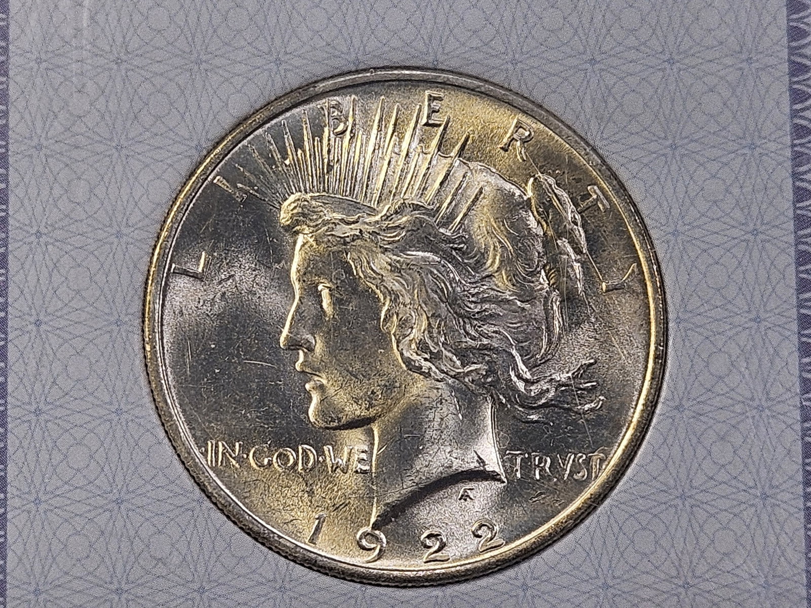 Brilliant Uncirculated 1922 Peace Silver Dollar - 2