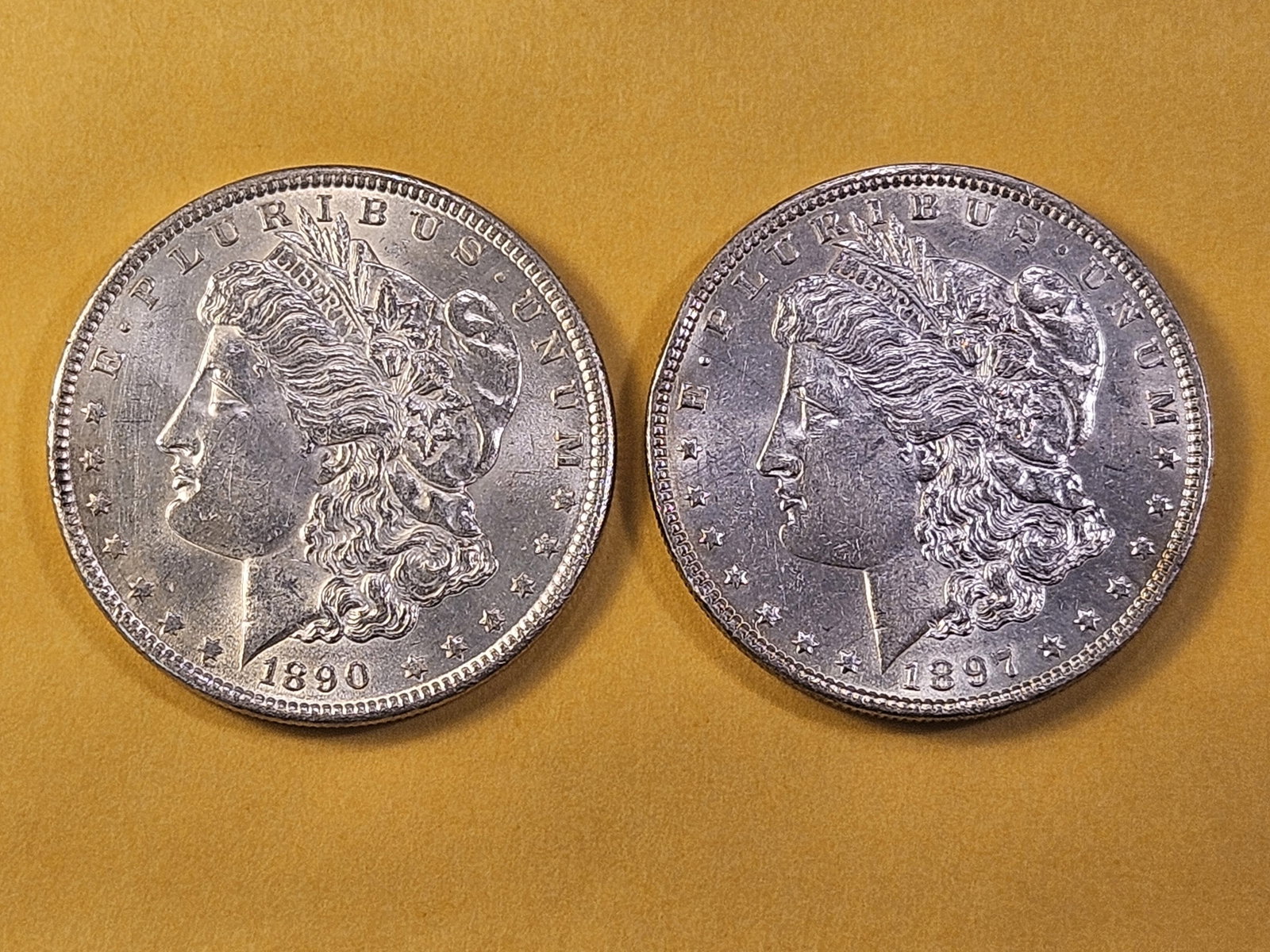 Two Brilliant About Uncirculated Morgan Silver Dollars - 2