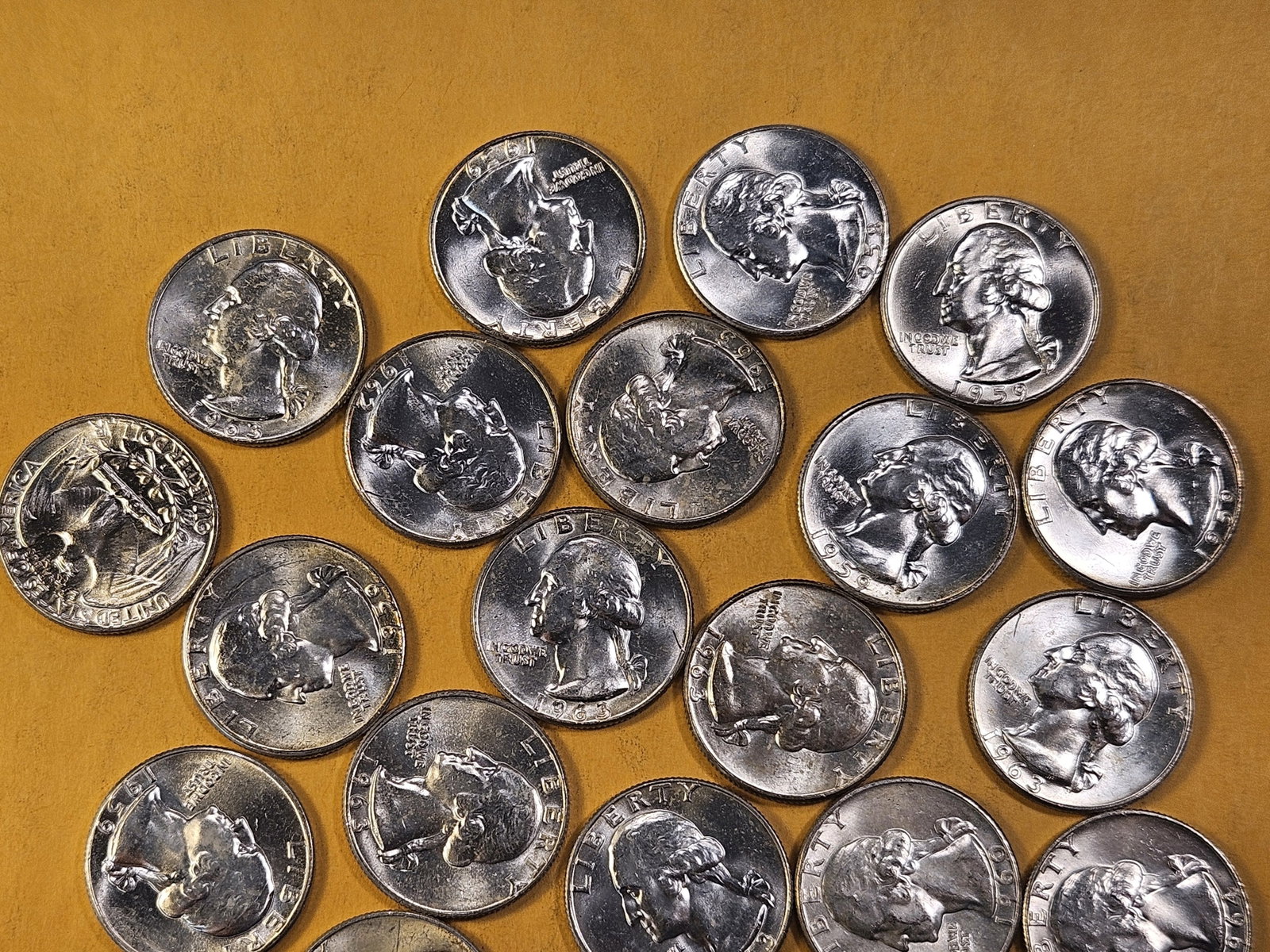 Twenty Washington Silver Quarters - 2