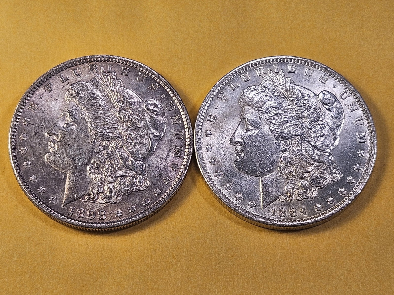 Two Brilliant About Uncirculated Morgan Silver Dollars - 2