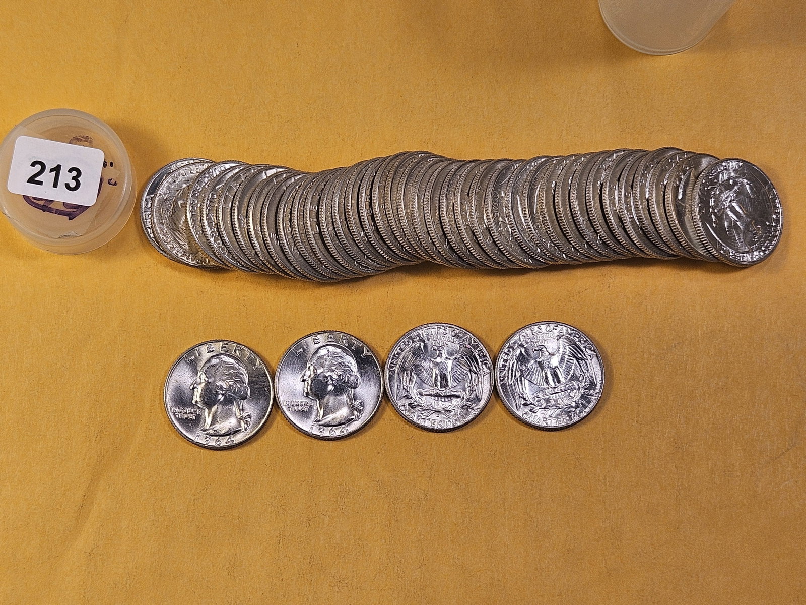 Full Roll! Forty 1964-D Washington Silver Quarters - 2