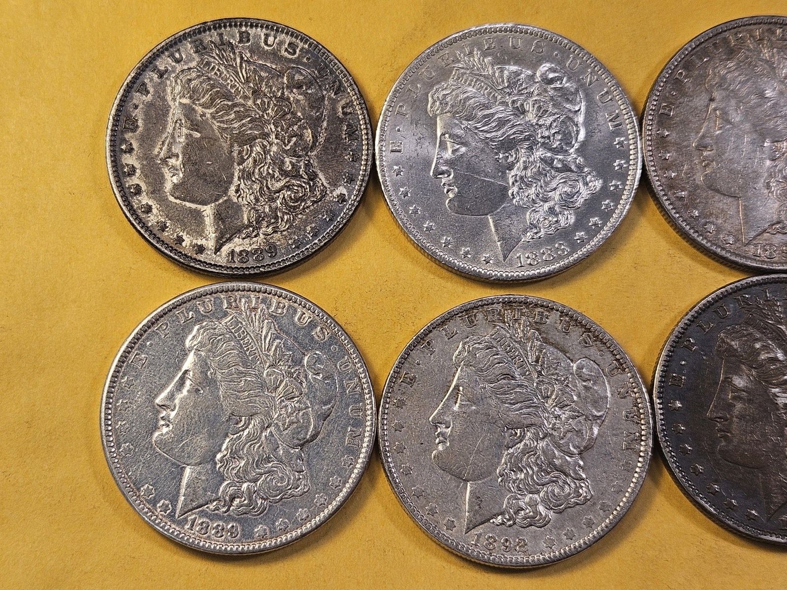 Four Circulated Morgan Silver Dollars - 2
