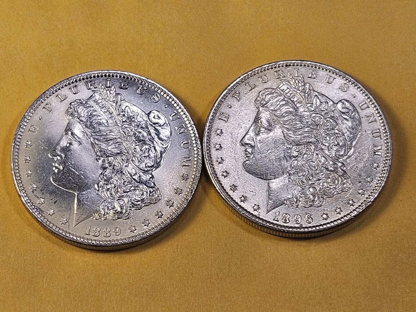 Two Brilliant About Uncirculated Morgan Silver Dollars - 2