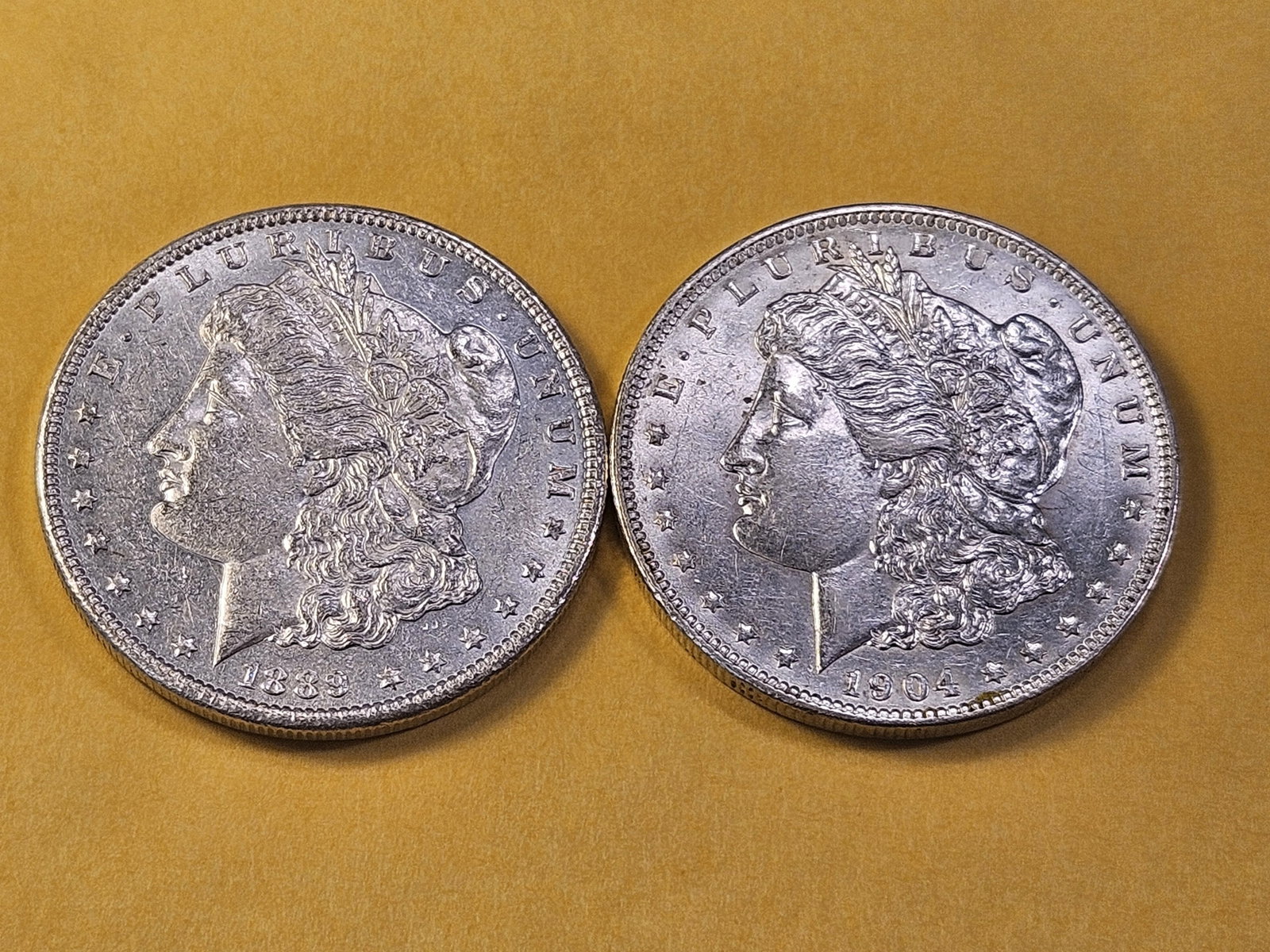 Two Brilliant About Uncirculated Morgan Silver Dollars - 2