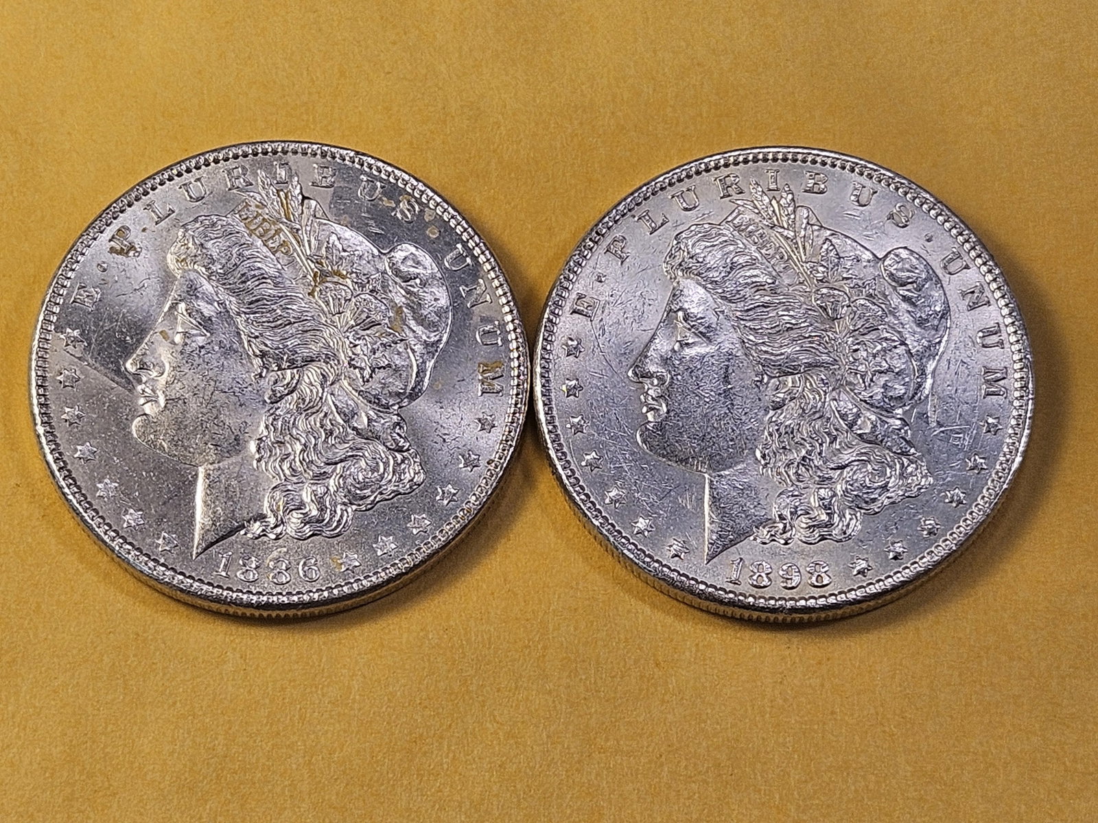 Two Brilliant About Uncirculated Morgan Silver Dollars - 2