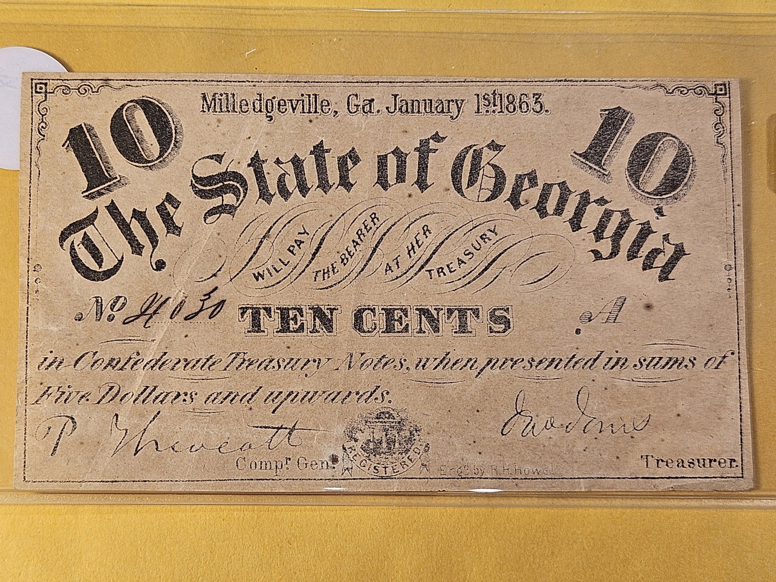Series 1863 Confederate Ten Cent Fractional Note - 2