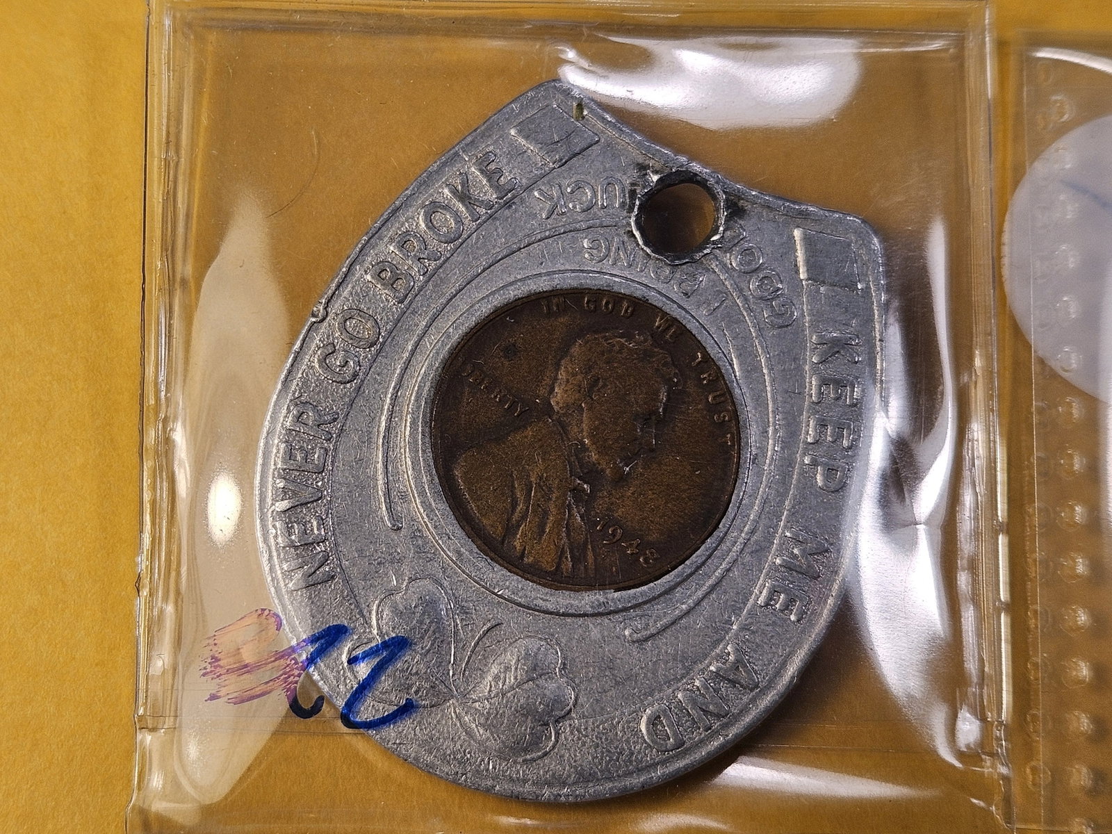Five Encased Wheat Cent Tokens - 2