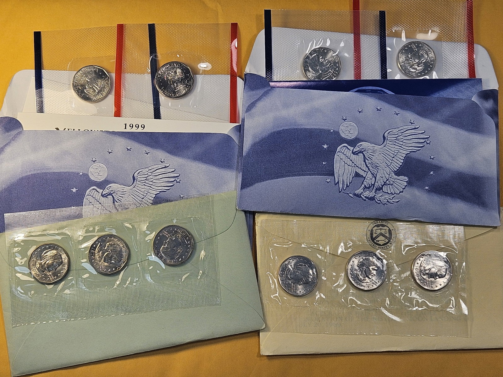 Four Susan B. Anthony Uncirculated Dollar Sets - 2