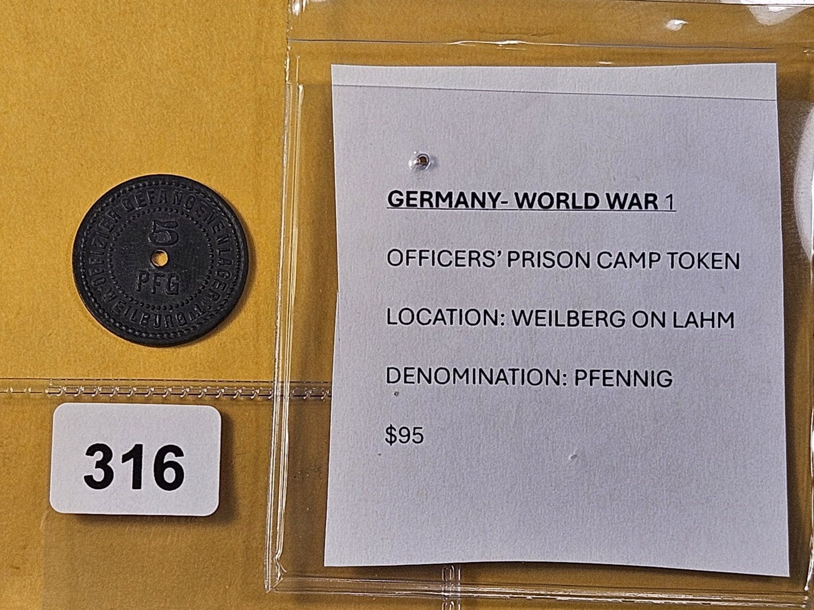 German World War 1 Pfennig Token - 2