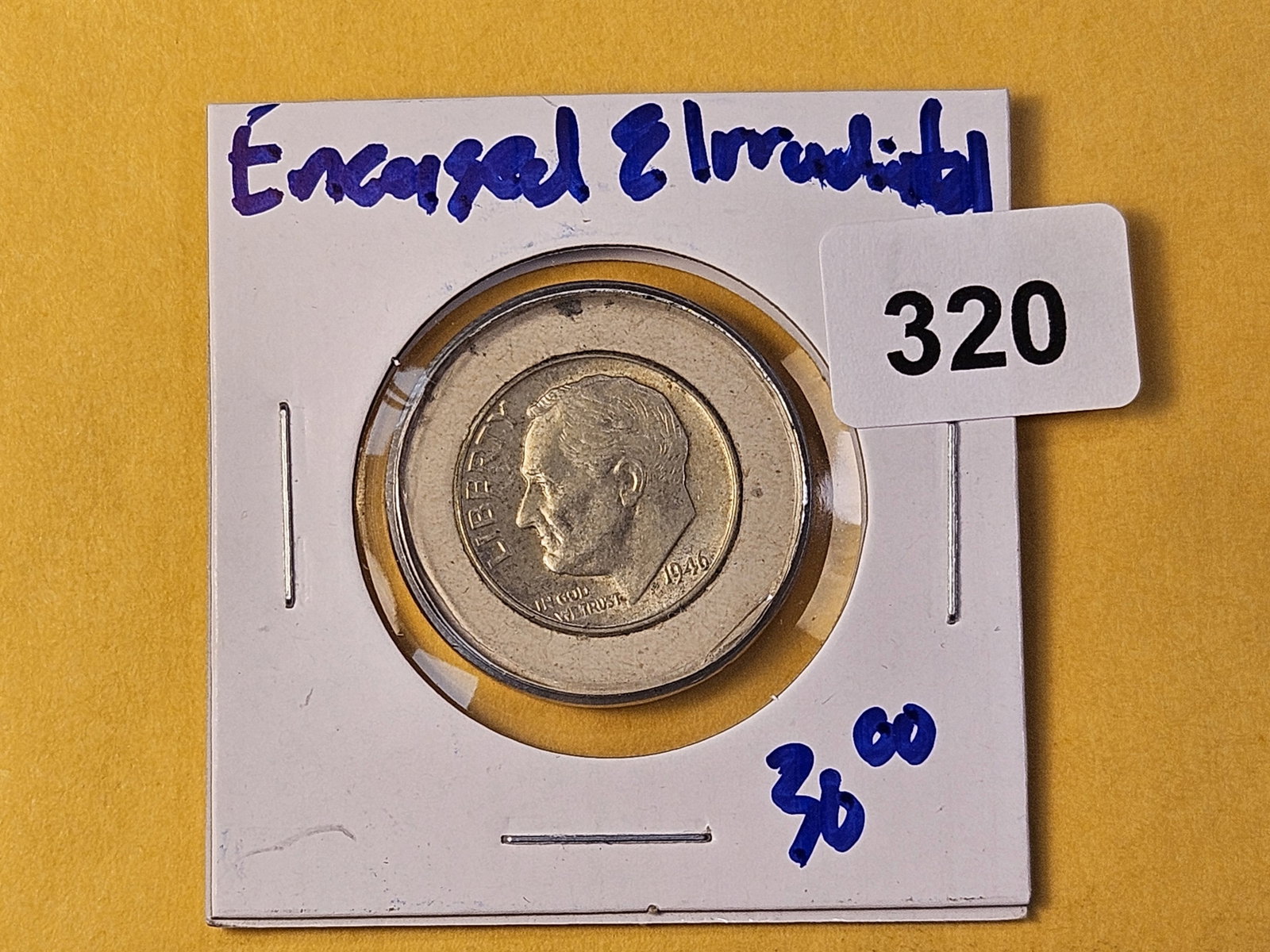 Encased 1946 Roosevelt Silver Dime - 2