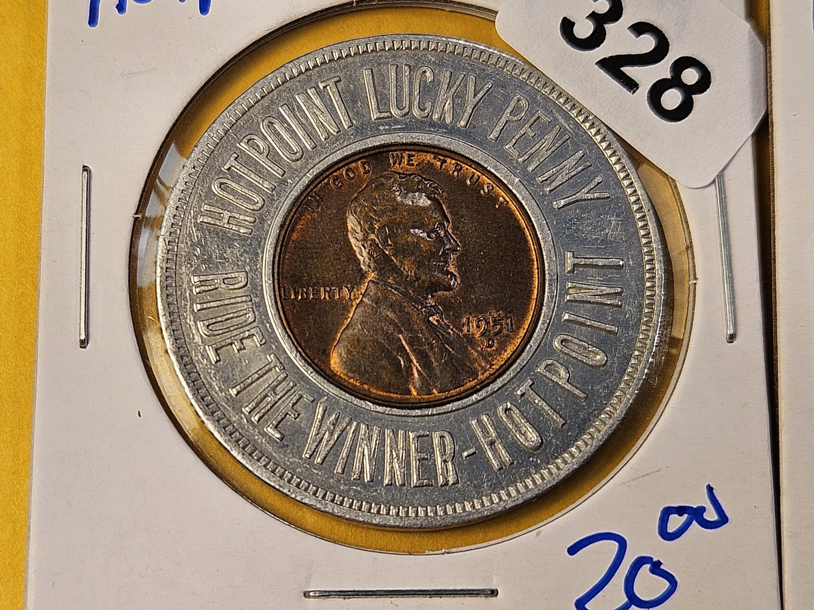 Four Encased Wheat Cent Tokens - 2