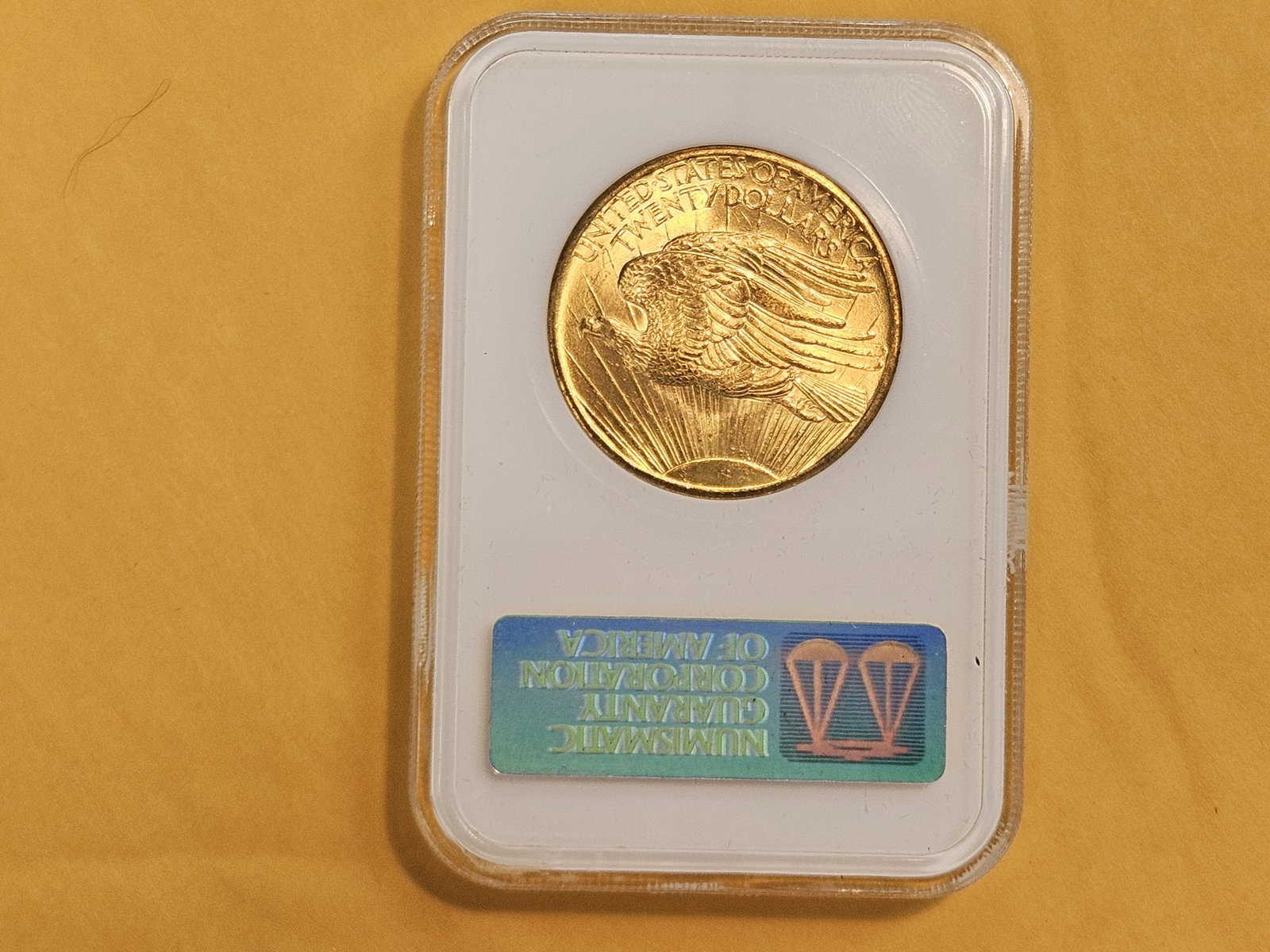 GOLD! NGC 1908 No Motto Twenty Dollar Gold Saint Gaudens in Mint State 63 - 3