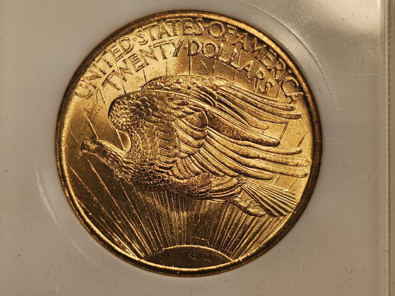 GOLD! NGC 1908 No Motto Twenty Dollar Gold Saint Gaudens in Mint State 63 - 4