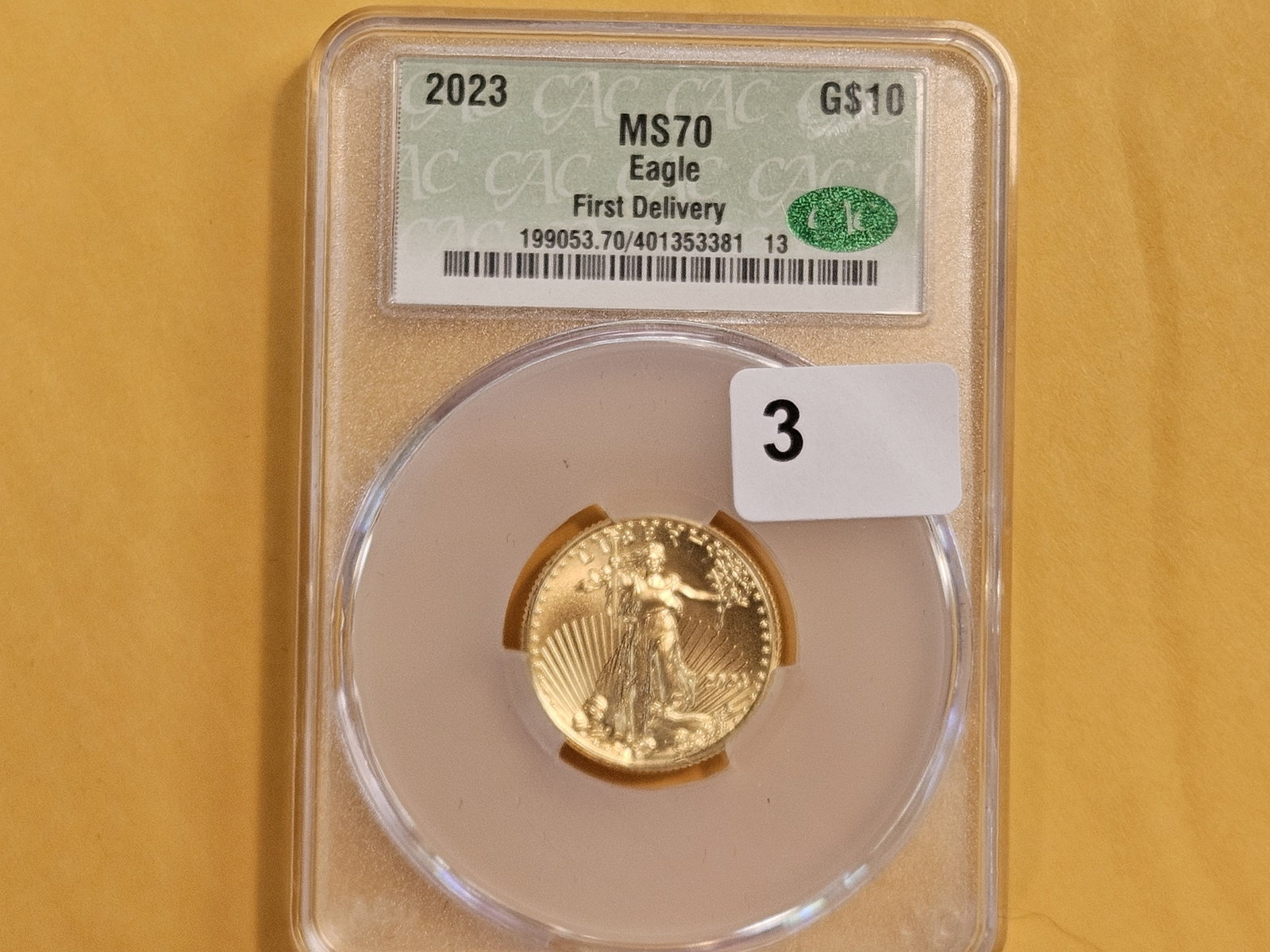 GOLD! PERFECT! CACG 2023 Ten Dollar American Gold Eagle in Mint State 70 - 2