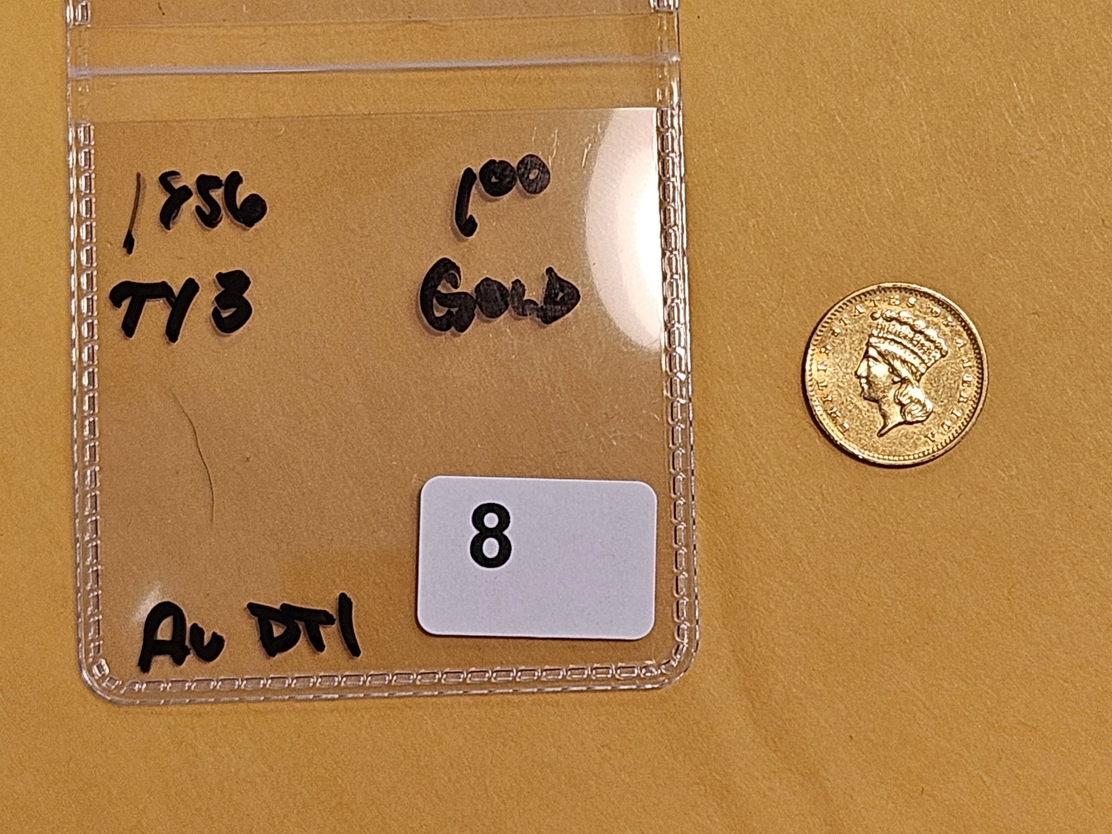 GOLD! 1856 Gold Dollar in Brilliant About Uncirculated plus - details - 2
