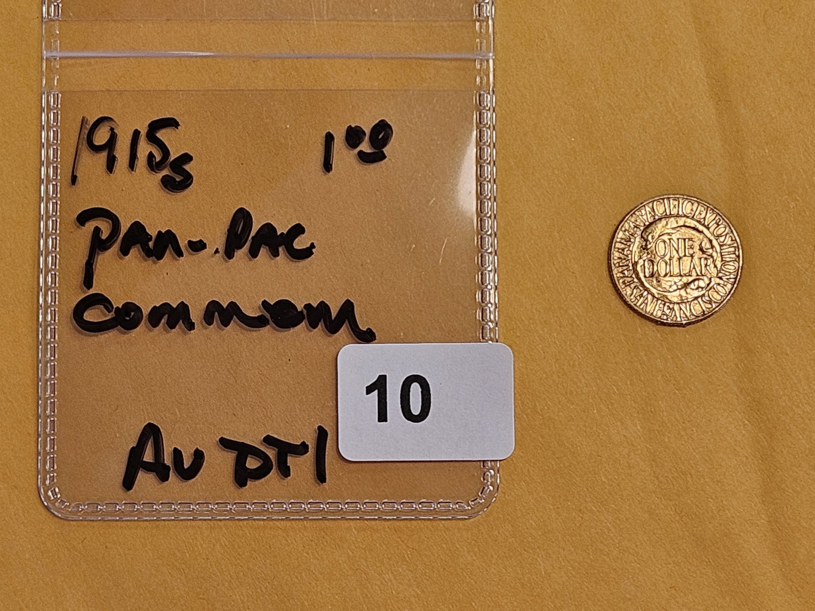 GOLD COMMEM! 1915-S Pan-Pac GOLD Commemorative Dollar in Brilliant About uncirculated plus - deta... - 2