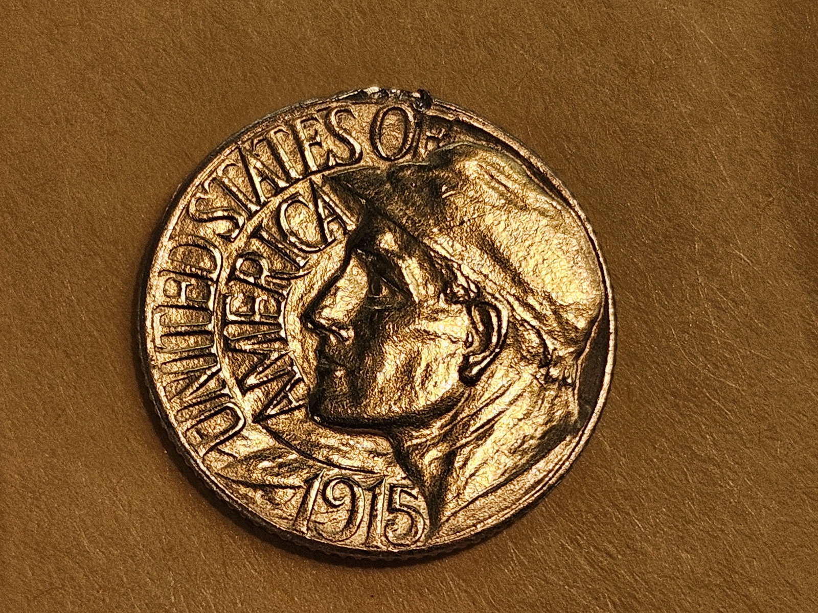 GOLD COMMEM! 1915-S Pan-Pac GOLD Commemorative Dollar in Brilliant About uncirculated plus - deta... - 7