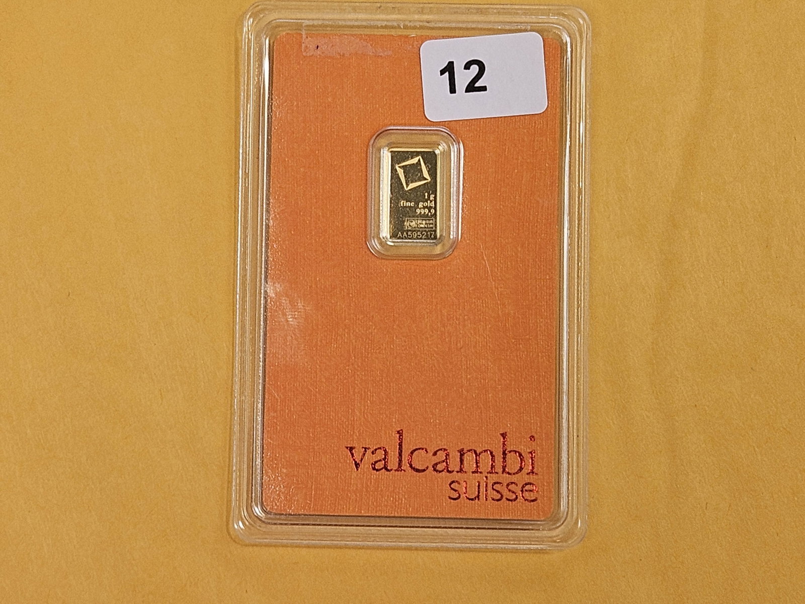 GOLD! Valcambi Suisse One Gram .9999 fine gold bar - 2