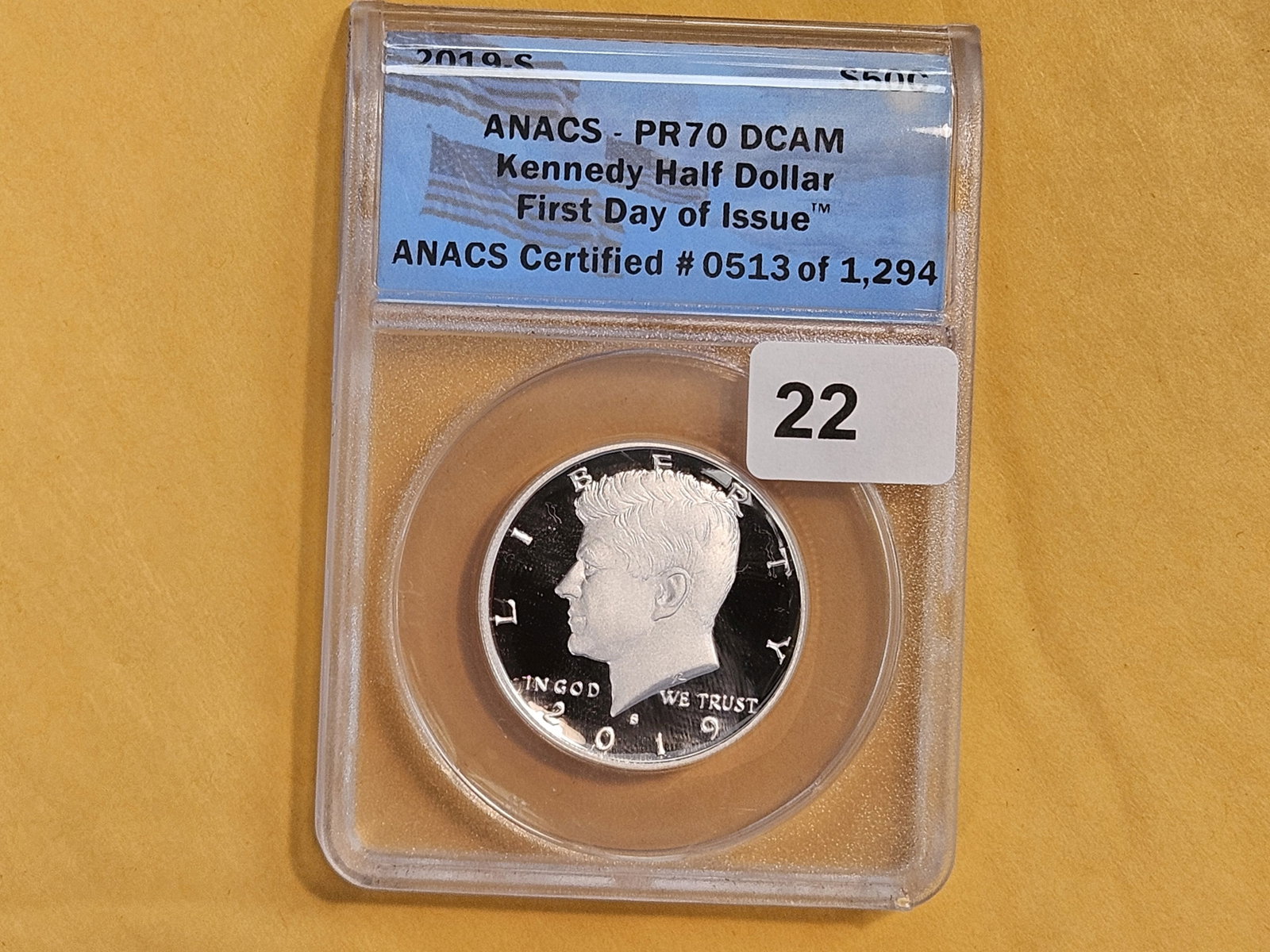 PERFECT! ANACS 2019-S Silver Kennedy Half Dollar in Proof 70 Deep Cameo - 2